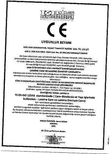 Lamine Cam AT Uygunluk Beyanı