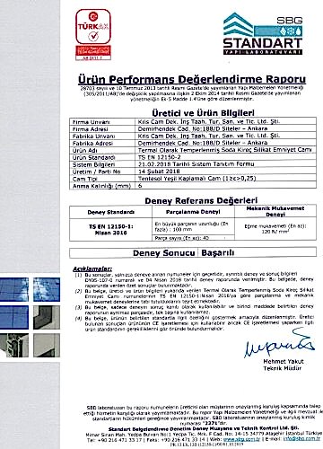 Temperli Cam Performans Değerlendirme Raporları 2