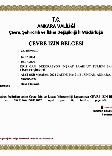 Çevre İzin Belgesi